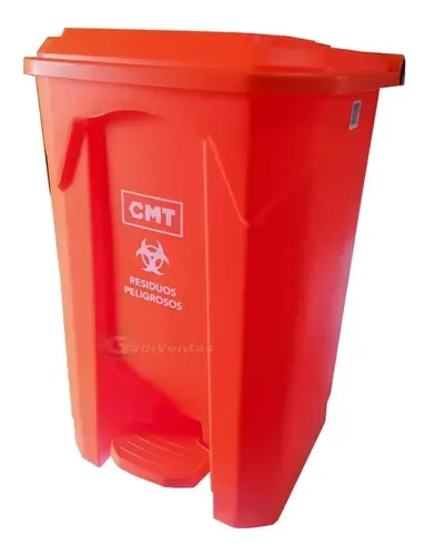 TACHO DE BASURA ESTRA 53 LITROS ROJO CON TAPA VAIVN