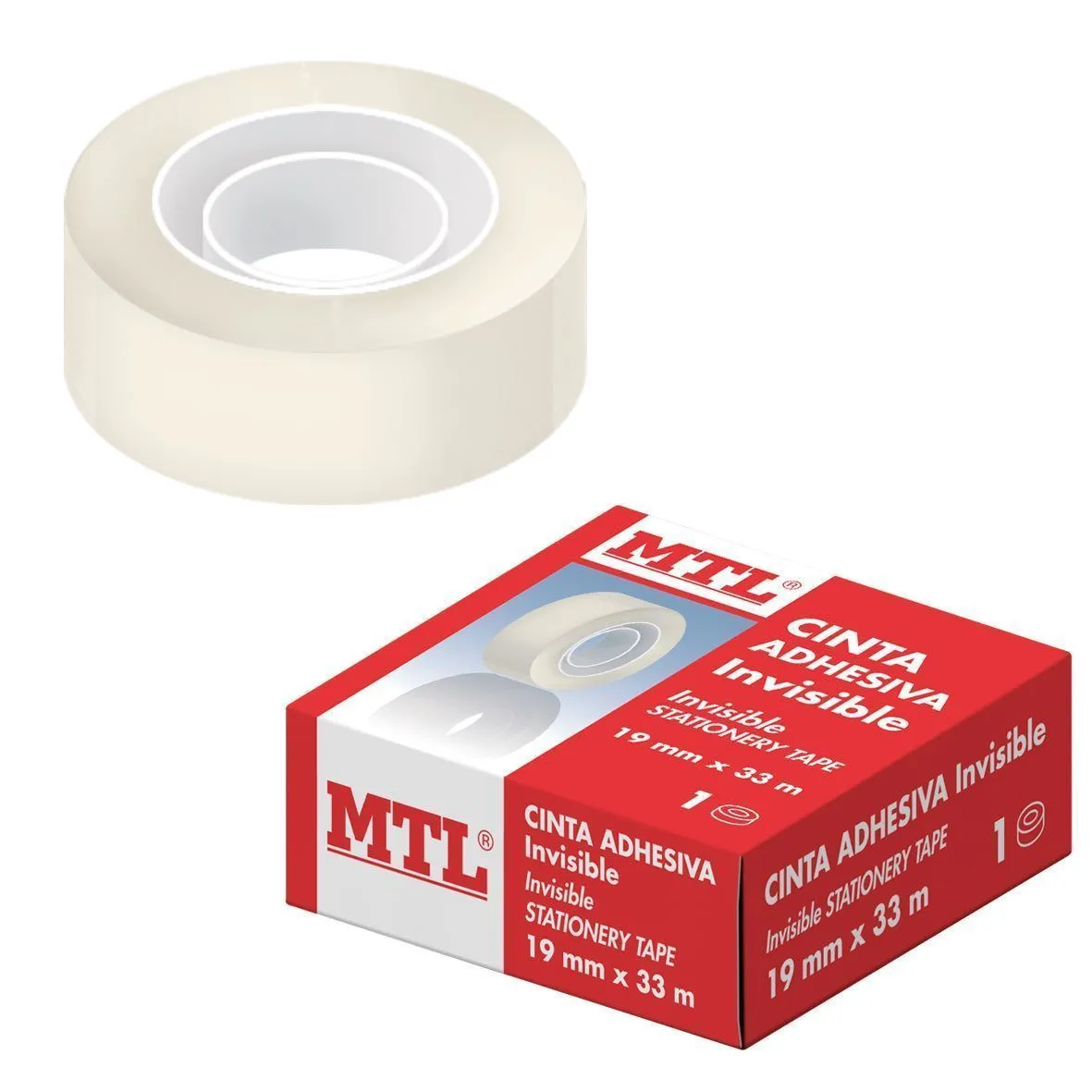CINTA JEFF INVISBLE IMPRENTA 19 MM X 25.4 MTRS CAJA VERDE